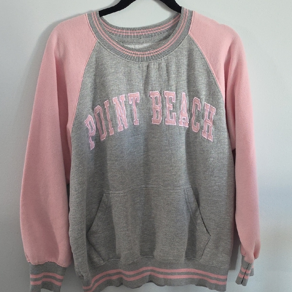 Point Beach Pink & Gray Raglan Sweatshirt